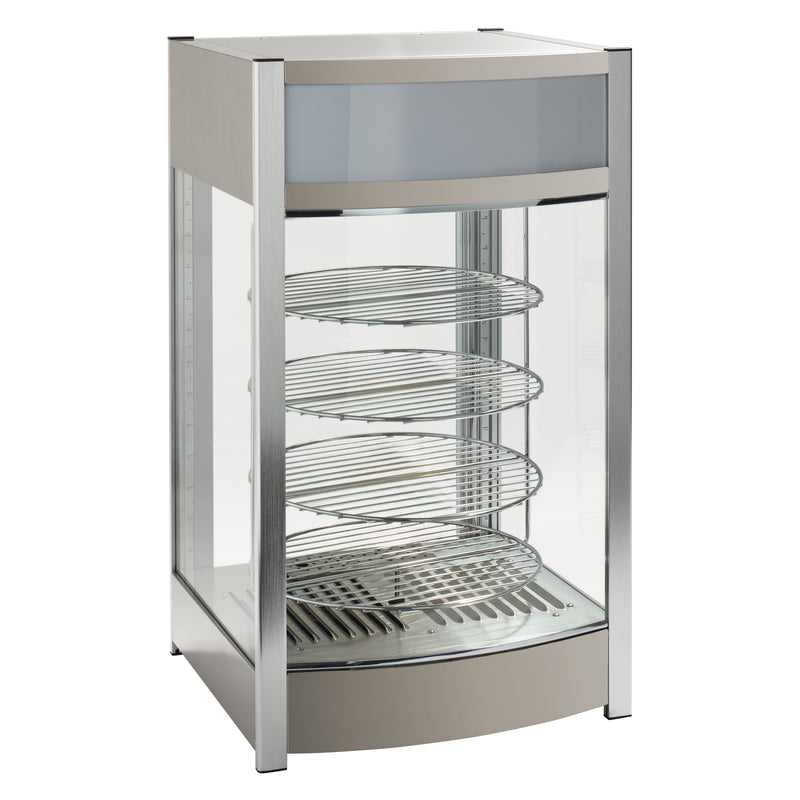 Winco EDM-2 18 Inch Display Merchandiser Electric Countertop Stainless Steel with Removable Crumb Tray