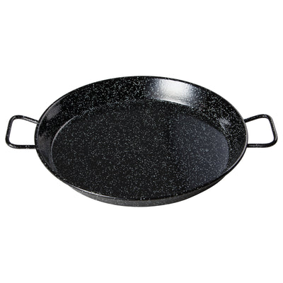 Winco 23-5/8" Enameled Carbon Steel Paella Pan - Dual Handles