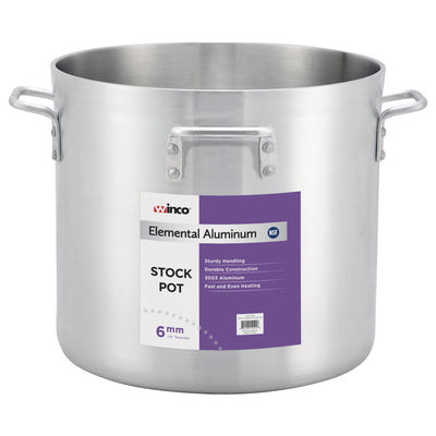 Winco ALHP-140 140 Quart Elemental Stock Pot with 4 Handles Aluminum