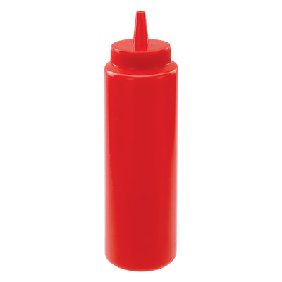 Winco PSB-08R 8 Oz Squeeze Bottle BPA Free Red Plastic 6 Packs