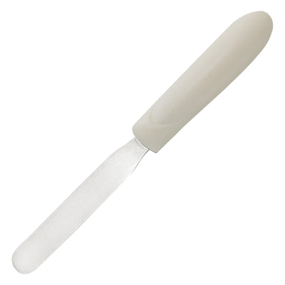 Winco TWPS-4 4 Inch Stainless Steel Bakery Spatula Slip-Resistant White Handle