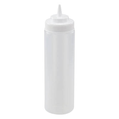 Winco PSW-24 24 Oz Squeeze Bottle BPA Free Clear Plastic with Cap