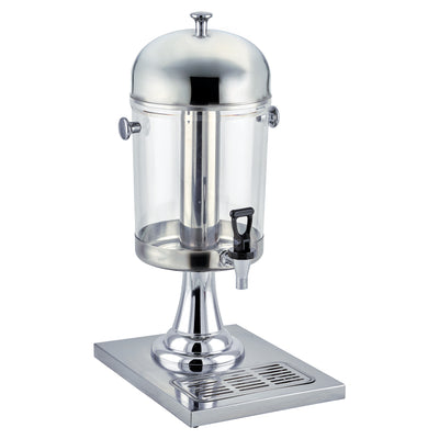 Winco 902 10 Inch Clear Polycarbonate Bowl Juice Dispenser with Stainless Steel