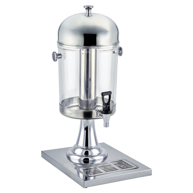 Winco 902 10 Inch Clear Polycarbonate Bowl Juice Dispenser with Stainless Steel