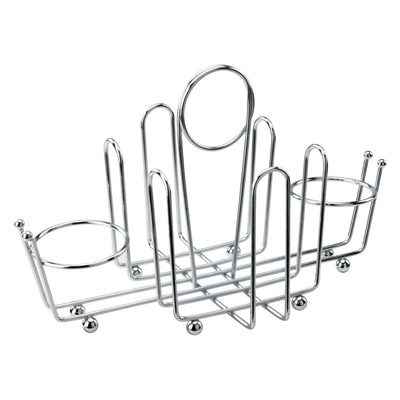 Winco WH-1 Condiment Holder Chrome Plated Wire with 4 Compartments and Center Clip
