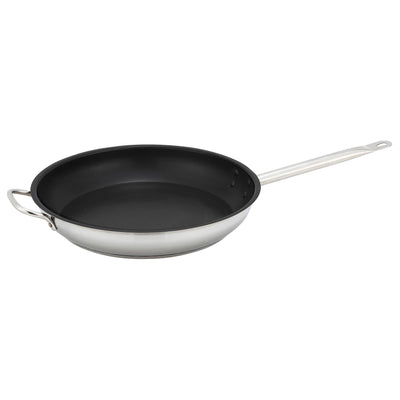 Winco SSFP-14NS 14-1/4 Inch Fry Pan Induction Ready with Riveted Handles Stainless Steel