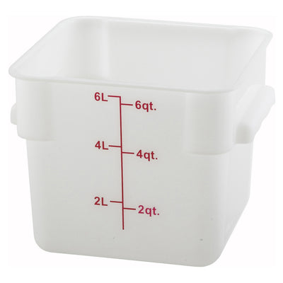 Winco PTSC-6 6 Quart Storage Container Square with Built-in Handles Polypropylene