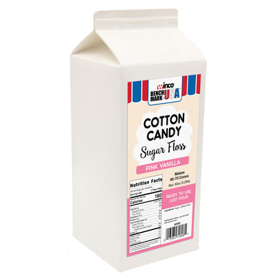 Winco 82005CS 3.25 lb Pink Vanilla Benchmark Sugar Floss 6 Packs
