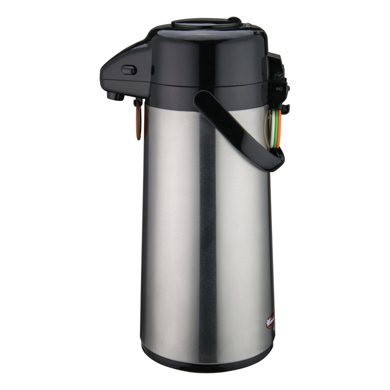 Winco AP-522 2.2 Liter Airpot Push Button Double Wall Insulated Glass Liner