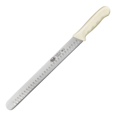 Winco KWP-123 12 Inch Blade Hollow Ground Knife High Carbon No-Stain Steel White Handle
