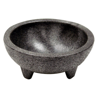 Winco PMSB-10 10 Oz Molcajete Salsa Bowl Dishwasher Safe Polypropylene Black