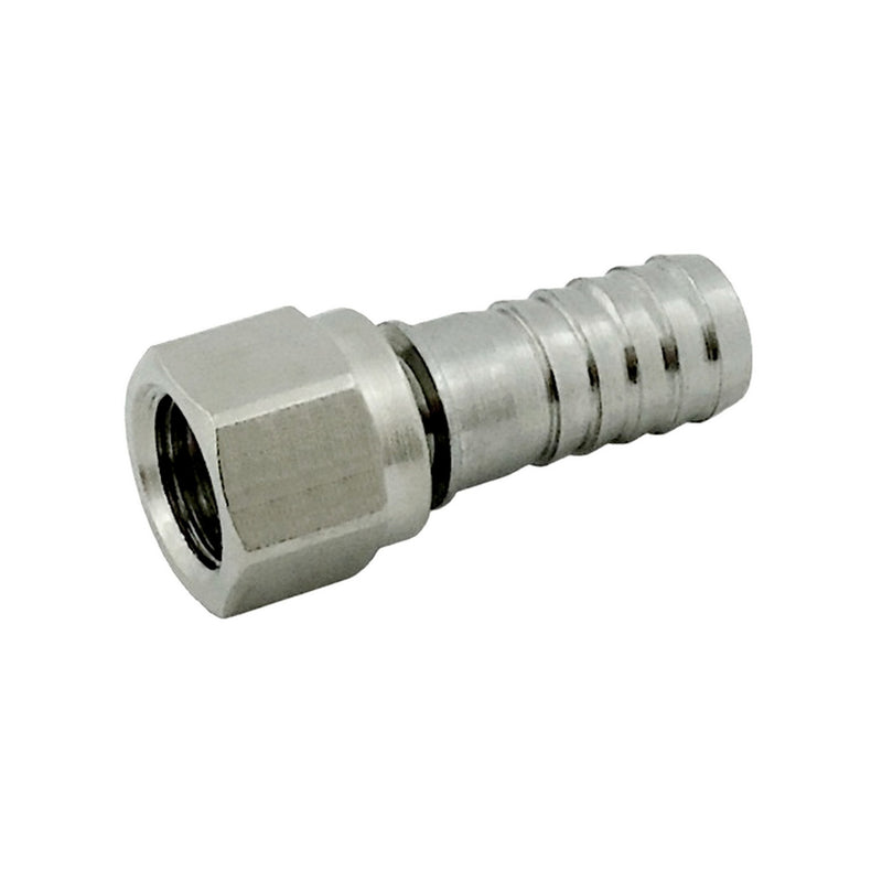 3/8" Barb x 1/4" FFL One-Piece Swivel Nut & Stem | 304 Stainless Steel Flare Fitting