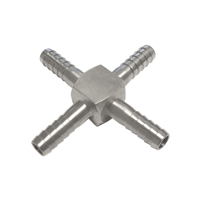 Cross - 304 Stainless Steel - 1/4" Hose Barb-All