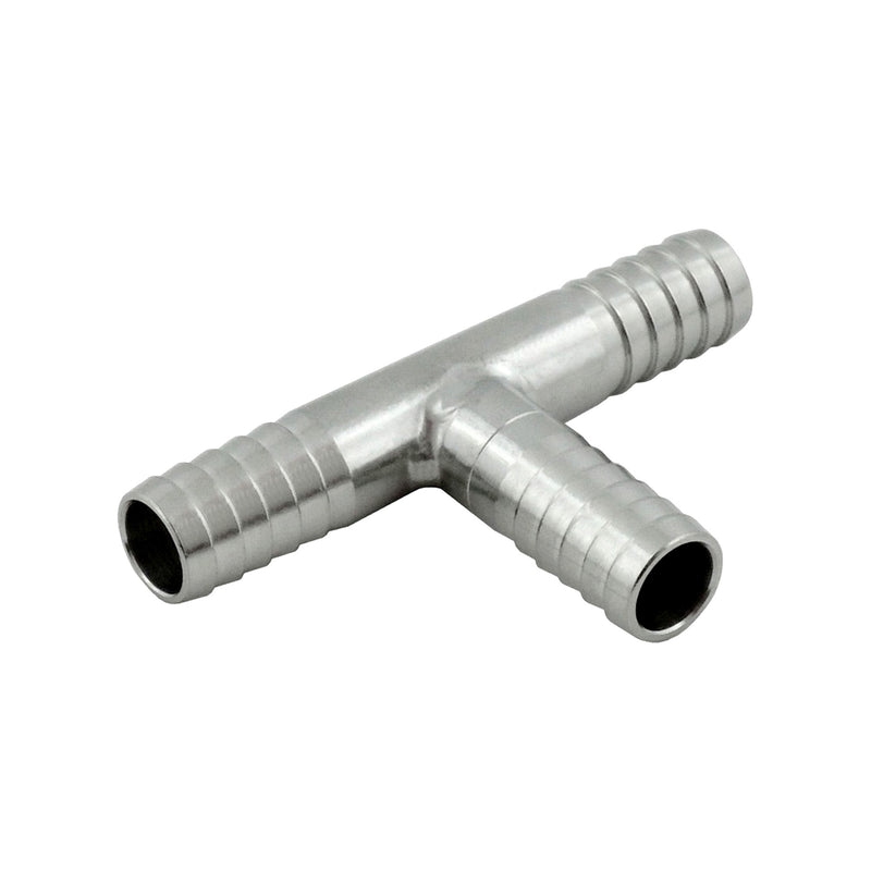 3/8" Barb 304 Stainless Steel Tee Fitting | 3-Way Hose Splitter for Beverage & Gas Lines
