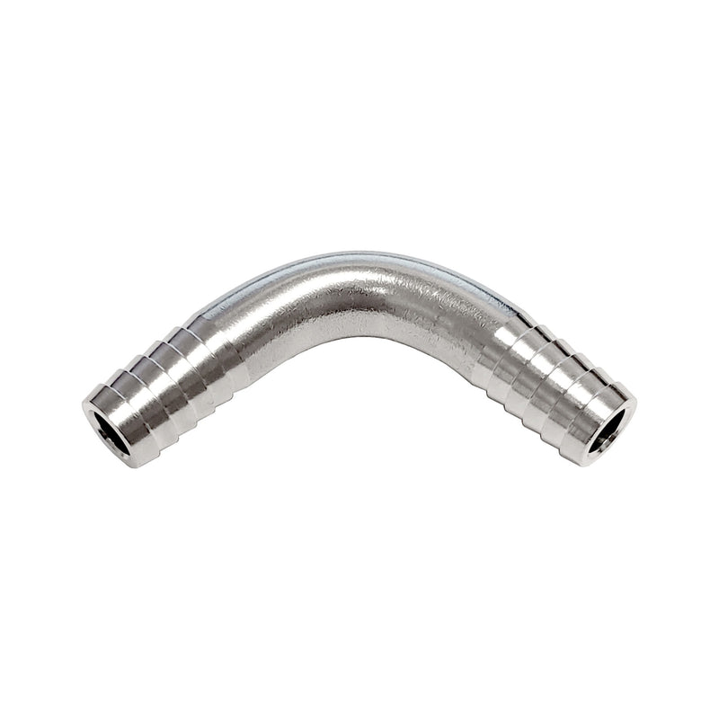 3/8" x 3/8" 90° Elbow Splicer - 304 Stainless Steel Hose Barb Connector