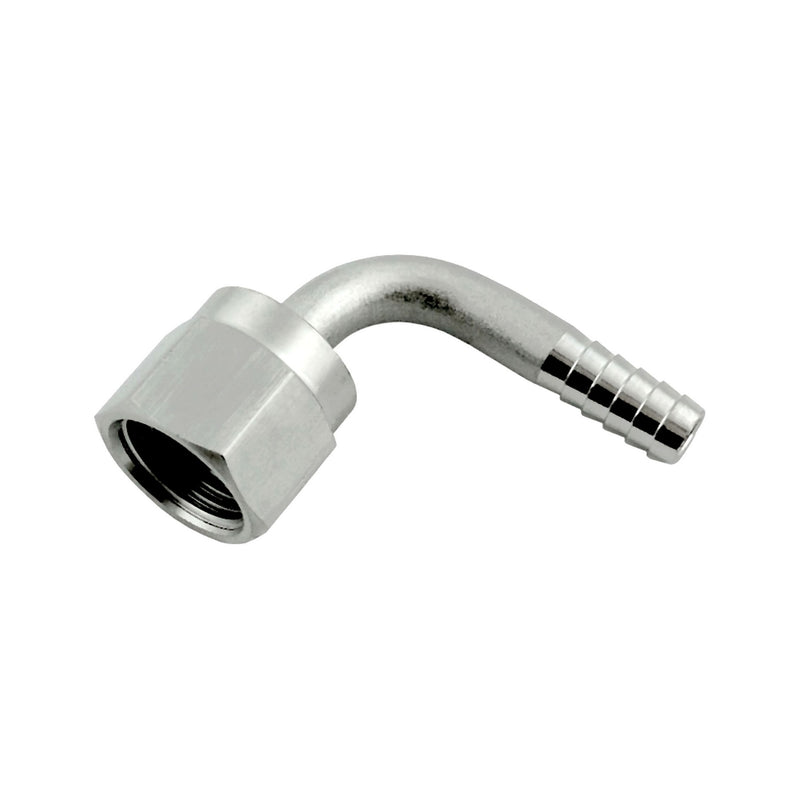 Stainless Steel 90° Swivel Elbow - 3/8" FFL x 1/4" Barb - 304SS