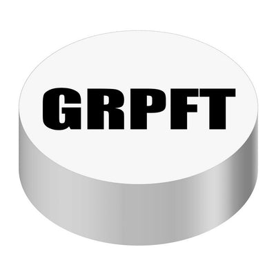 Bargun Button Cap, Round, Grpft, White Cap, Black Letter - PH10-74-090
