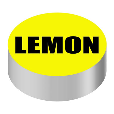 Bargun Button Cap, Round, Lemon, Yellow Cap, Black Letter - PH10-74-103