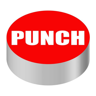 Bargun Button Cap, Round, Punch, Red Cap, White Letter - PH10-74-132