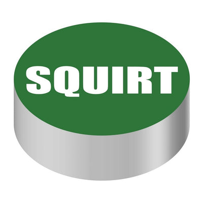 Bargun Button Cap, Round, Squirt, Green Cap, White Letter - PH10-74-150