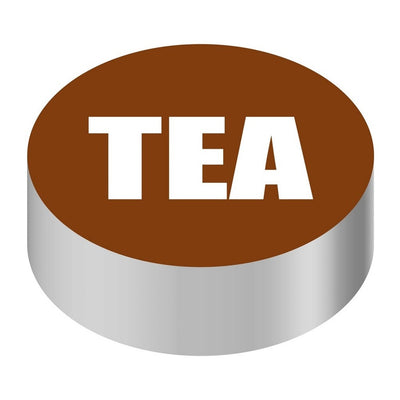 Bargun Button Cap, Round, Tea, Brown Cap, White Letter - PH10-74-159