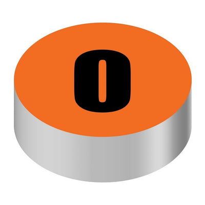Bargun Button Cap, Round, O, Orange Cap, Black Letter - PH10-74-019