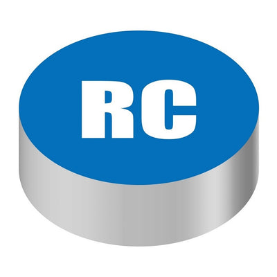 Bargun Button Cap, Round, RC, Blue Cap, White Letter - PH10-74-048