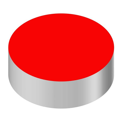 Bargun Button Cap, Round, Blank, Red Cap - PH10-74-189
