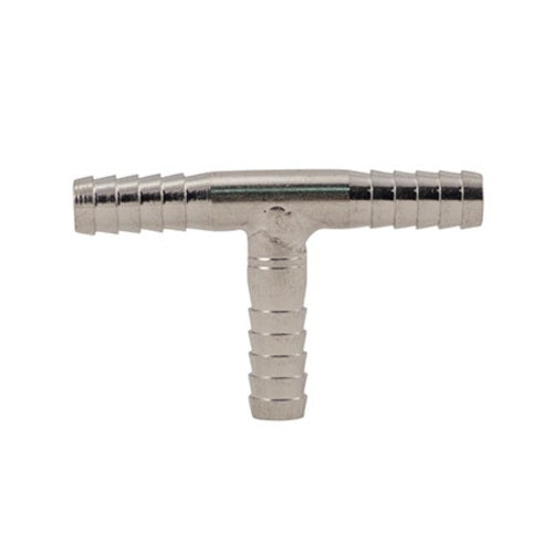 304 Stainless Steel 1/4" Hose Barb Tee - 3-Way Draught Line Splitter
