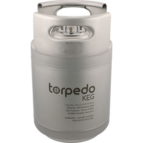 Torpedo 2.5 Gallon Ball Lock Corny Keg - New Stainless Steel 14.75 Inch Tall Homebrew