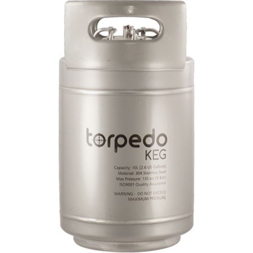 Torpedo 2.5 Gallon Slimline Ball Lock 15-3/4"H x 8-5/16"Dia Homebrew Corny Keg - NEW