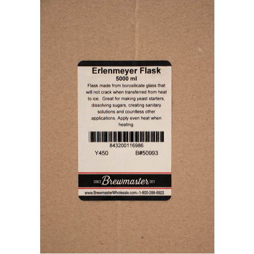 5000 mL Erlenmeyer Flask for Large Yeast Starter