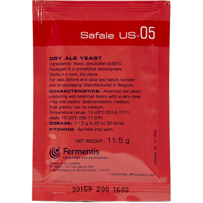 Fermentis SafAle™ US-05 - 11.5g Sachet American Ale Yeast