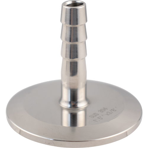 Stainless Tri-Clamp Barb - 3/8 in. x 1.5 in. T.C.