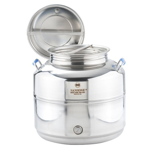 Sansone 30L / 7.9 Gallon Stainless Fusti Tank for Wine, Water, Honey, Olive Oil, Vinegar & more