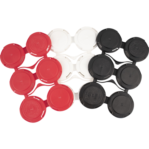 Keg Factory 6-Pack Plastic Can Carrier - Black Recycled HDPE Eco Brewery Packaging