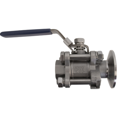 1.5 in. Tri-Clamp x 1/2 in. NPT 3 Stainless Steel Piece Ball Valve