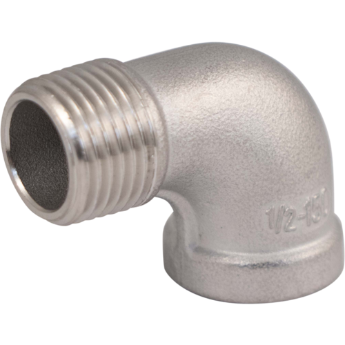 1/2" BSP Stainless Steel 90° Elbow - Male to Female Sanitary Fitting