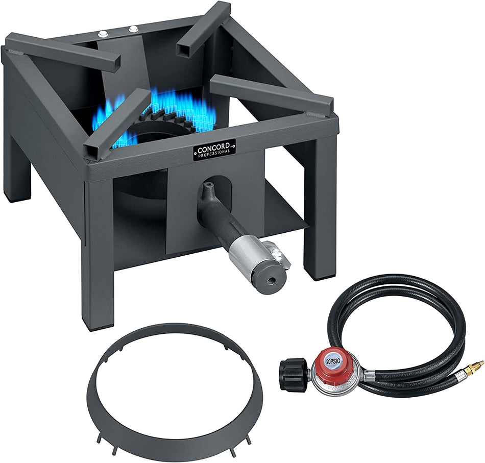 Concord 13" Professional Single Cyclone Wok Burner with Stand - Up to 100,000 BTU. Great for Home Brewing, Wok Stir Fry, Turkey, Etc.