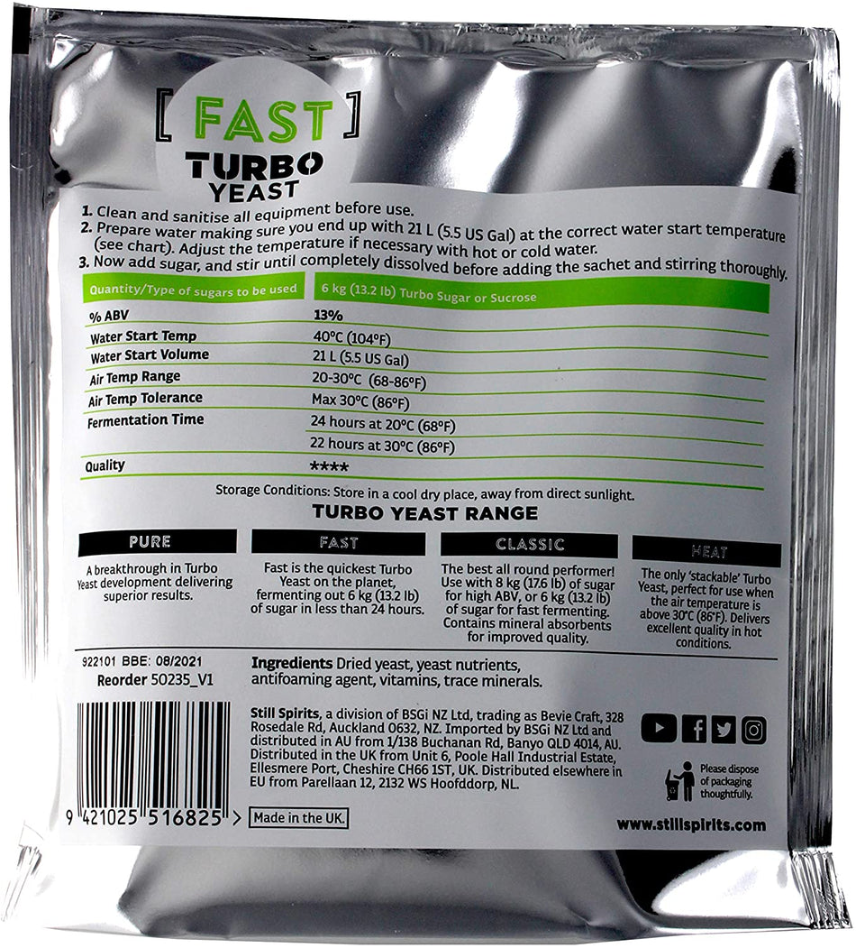 Fast Turbo Yeast 250g (24 Hour) Still Spirits