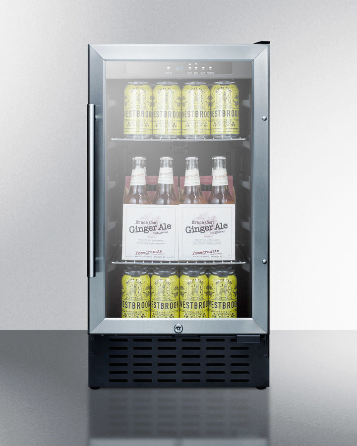 18 Inch Wide 2.7 Cu. Ft. Capacity Free Standing Beverage Center with LED Lighting (3589272371280)