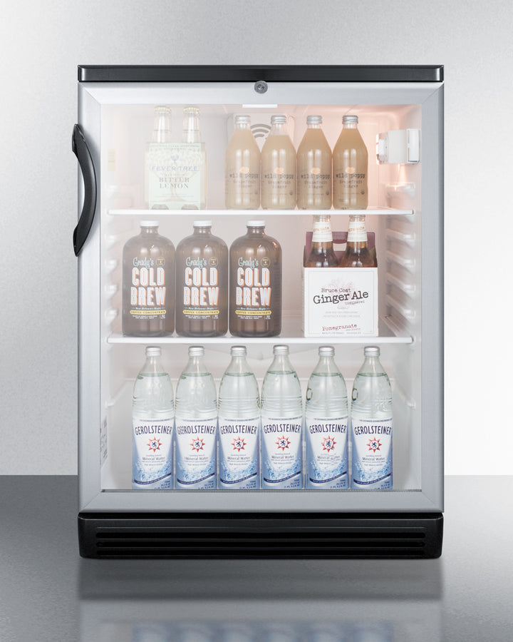 24 Inch Wide 5.5 Cu. Ft. Free Standing Beverage Center with Door Lock (3589272469584)