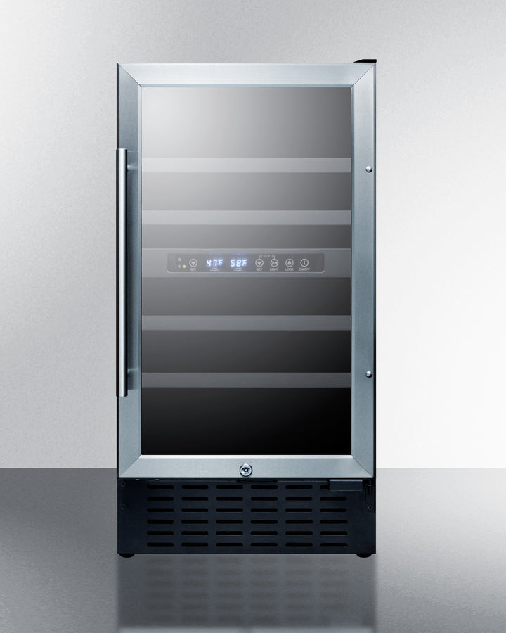 18 Inch Wide 28 Bottle Capacity Built-In Wine Cooler with Stainless Steel Wrapped Cabinet (3589235540048)