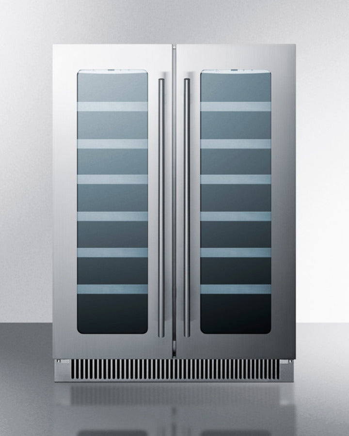 42 Bottle 24' Built-In Seamless Cabinet French Door Dual Zone Wine Cooler (3589235736656)