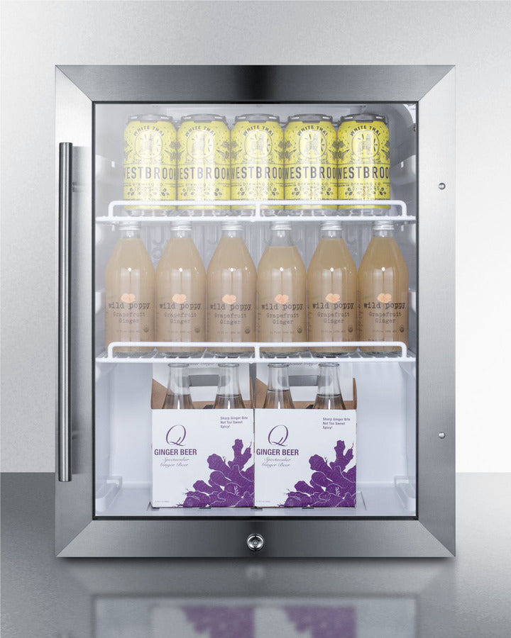 19 Inch Wide 2.1 Cu. Ft. Free Standing Beverage Center with Door Lock (3589272272976)