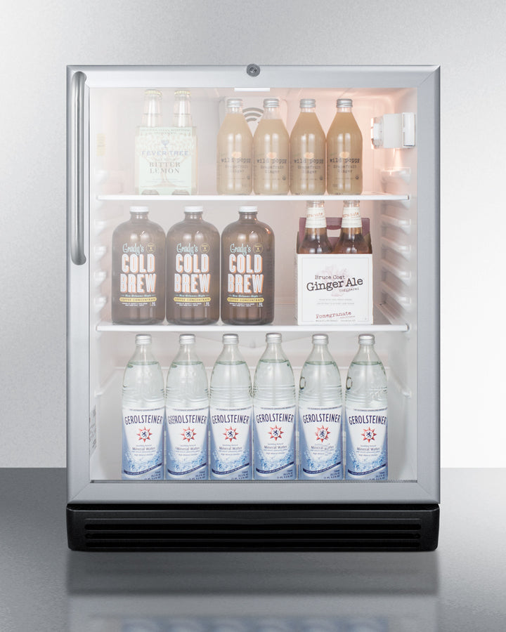 24 Inch Wide 5.5 Cu. Ft. Built-In ADA Compliant Beverage Center with Professional Towel Bar Handle and Door Lock (3589272797264)