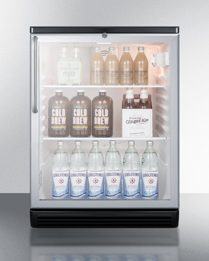 24 Inch Wide 5.5 Cu. Ft. Built-In Beverage Center with Professional Towel Bar Handle and Door Lock (3589272764496)