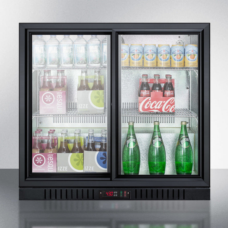 36 Inch Wide 7.4 Cu. Ft. Commercial Beverage Merchandiser with Stainless Steel Wrapped Cabinet (3589272633424)