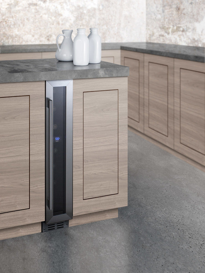 6 Inch Wide 7 Bottle Capacity Built-In Wine Cooler with Professional Handle and LED Lighting (3589235114064)