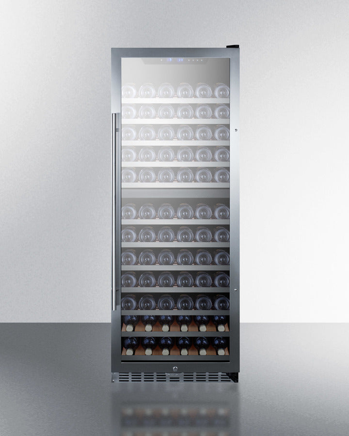 24 Inch Wide 122 Bottle Capacity Free Standing Wine Cooler with LED Lighting and Dual Temperature Zones (3589235867728)